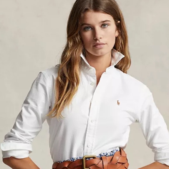 Ralph Lauren Women’s Classic Fit Oxford Shirt in White, Size 0 - Picture 5 of 11